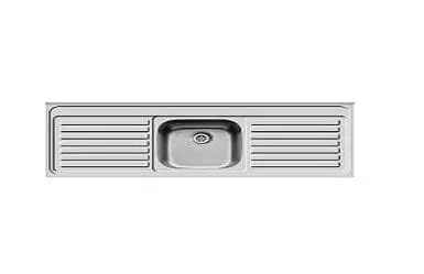 Commercial-Grade Stainless Steel Kitchen Sink – Single Basin With Integrated Dual Drain Boards 1