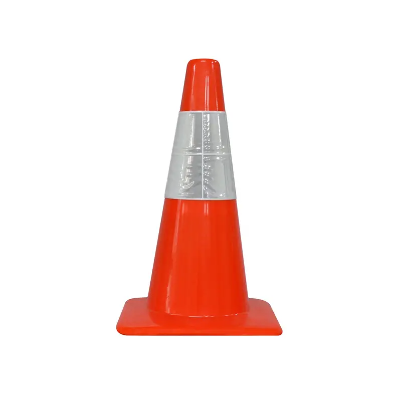 Compact 18-Inch Reflective Traffic Cone With 6-Inch Collar For Site Safety 1