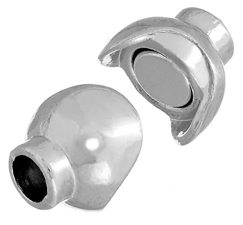 Compact Ball Magnetic Clasp – 14.5X11Mm, Silver-Plated, Lead-Free & Nickel-Free 1