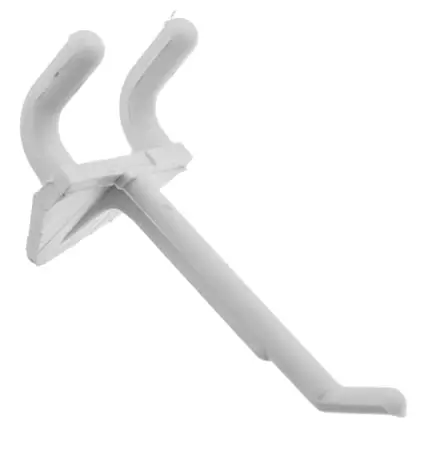 Compact White Plastic Peg Hook – 2-Inch Size 1