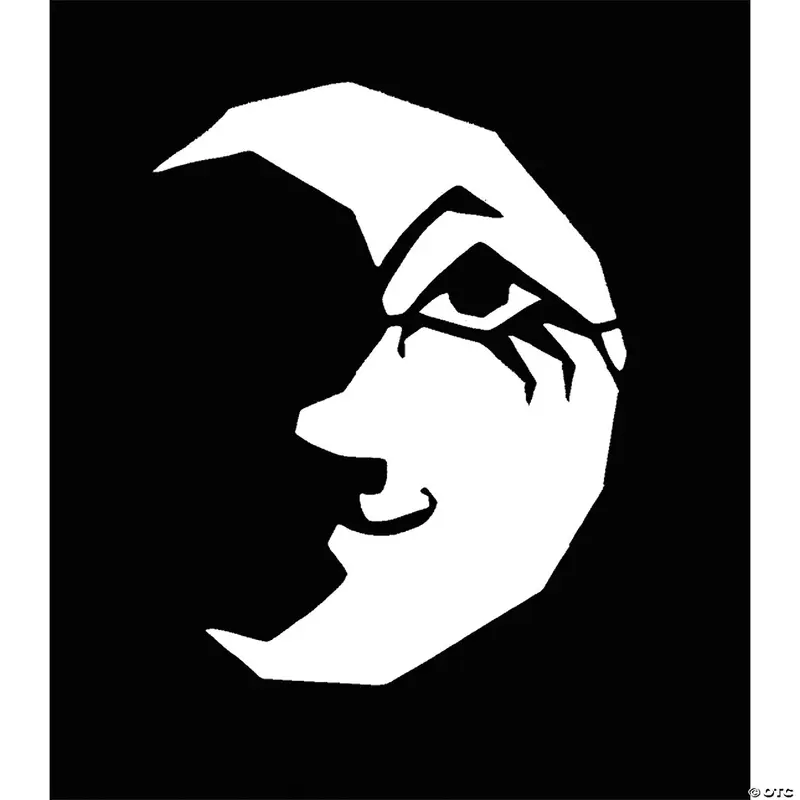Crescent Moon & Face Silhouette Stencil 1