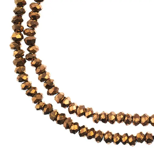 Crystal Lane 1.5X2.5Mm Copper Iris Opaque Rondelle Beads – 2-Strand 7-Inch Pack (Approx. 246 Pieces) 1