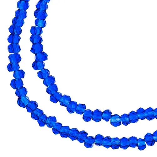 Crystal Lane 1.5X2.5Mm Dark Sapphire Transparent Rondelle Beads – 2-Strand 7-Inch Pack (Approx. 246 Pieces) 1