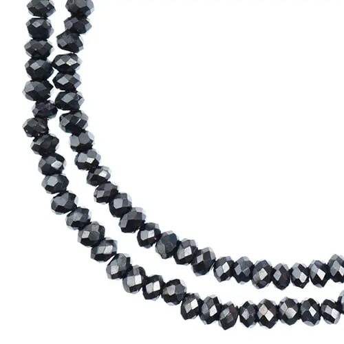 Crystal Lane 1.5X2.5Mm Gunmetal Luster Opaque Rondelle Beads – 2-Strand 7-Inch Pack (Approx. 246 Pieces) 1
