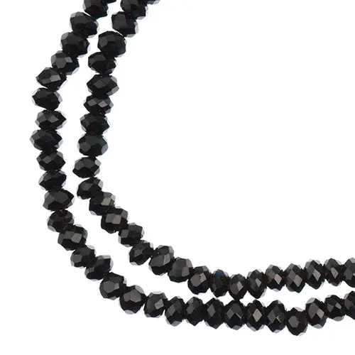 Crystal Lane 1.5X2.5Mm Opaque Black Rondelle Beads – 2-Strand 7-Inch Pack (Approx. 246 Pieces) 1