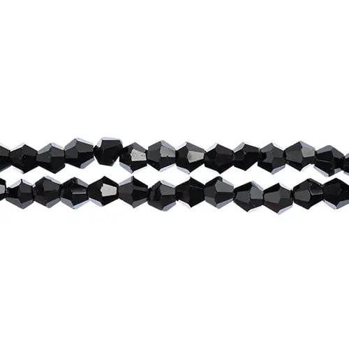 Crystal Lane 4Mm Opaque Black Bicone Beads – 7-Inch Double Strand (Approx. 96 Pieces) 1