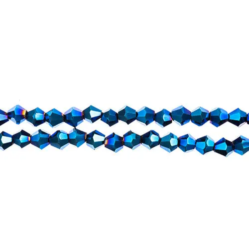 Crystal Lane 4Mm Opaque Blue Iris Bicone Beads – 2-Strand 7-Inch String (~96 Pcs) 1