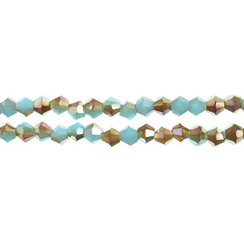 Crystal Lane 4Mm Opaque Blue With Half-Champagne Luster Bicone Beads – 2-Strand 7-Inch String (~96 Pcs) 1