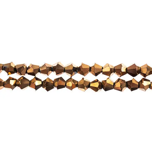 Crystal Lane 4Mm Opaque Copper Iris Bicone Crystals – 7-Inch Strand (96 Beads) 1
