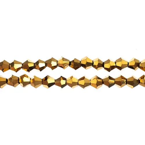 Crystal Lane 4Mm Opaque Gold Iris Bicone Beads – 7-Inch Double Strand (96 Pcs) 1