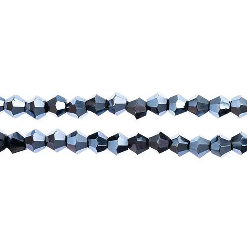 Crystal Lane 4Mm Opaque Gunmetal Luster Bicone Crystals – 7-Inch Strand (96 Pcs) 1