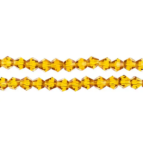 Crystal Lane 4Mm Transparent Amber Bicone Beads – 2-Strand 7-Inch String (~96 Pcs) 1