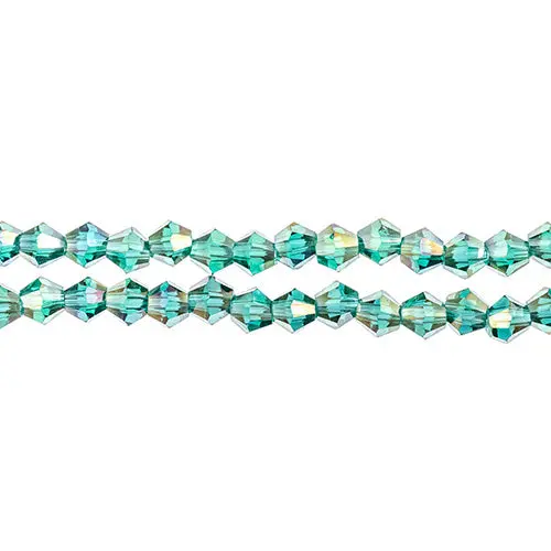Crystal Lane 4Mm Transparent Dark Green Ab Bicone Beads – 2-Strand 7-Inch String (~96 Pcs) 1