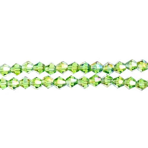 Crystal Lane 4Mm Transparent Green Ab Bicone Beads – 2-Strand 7-Inch String (~96 Pcs) 1