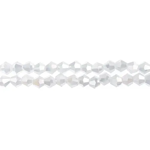 Crystal Lane 4Mm White Matt Ab Opaque Bicone Beads – 2-Strand 7-Inch Pack (Approx. 96 Pieces) 1