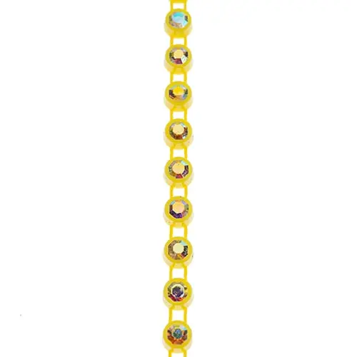 Crystal Lane Lemon Rhinestone Banding With Aurora Borealis Finish (1 Yard, Single Row) 1
