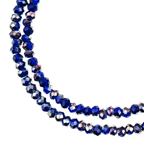 Crystal Lane Opaque Dark Sapphire & Half Iris Rondelle Beads – 2-Strand 7-Inch String (246 Pcs, 1.5X2.5Mm) 1