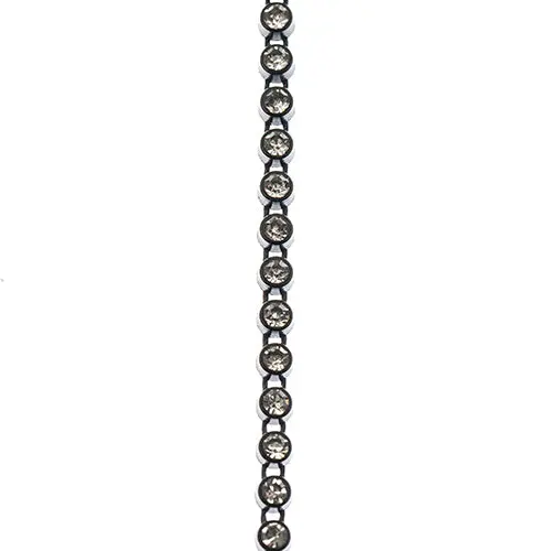 Crystal Lane Rhinestone Trim – 1-Yard Black Casing Rhinestone Banding 1