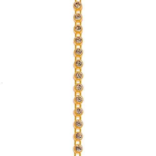 Crystal Lane Rhinestone Trim – 1-Yard Gold Casing Banding With Brilliant Clear Crystals 1