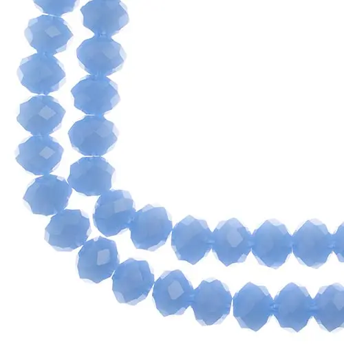 Crystal Lane Rich Dark Periwinkle Rondelle Beads – 7-Inch Two-Strand Opaque Jewelry Spacers (Approx. 46 Pcs, 8X10Mm) 1
