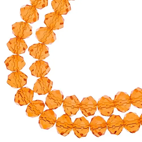 Crystal Lane Transparent Orange Rondelle Beads – 7-Inch Two-Strand Glass Spacer Pack (Approx. 46 Pcs, 8X10Mm) 1