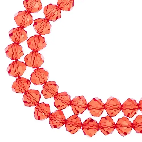 Crystal Lane Transparent Red Rondelle Beads – 7-Inch Two-Strand Glass Bead Set (Approx. 46 Pcs, 8X10Mm) 1