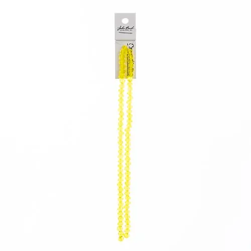 Crystal Lane Transparent Yellow Rondelle Beads – 2-Strand 7-Inch Strand (Approx. 78 Pieces, 4X6Mm) 1