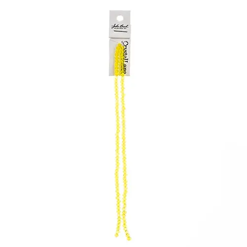 Crystal Lane Transparent Yellow Rondelle Beads – 3X4Mm, Dual 7-Inch Strands (~110 Units) 1