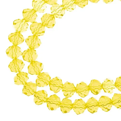 Crystal Lane Transparent Yellow Rondelle Beads – 6X8Mm, 2-Strand 7-Inch Strand (~58 Pieces) 1