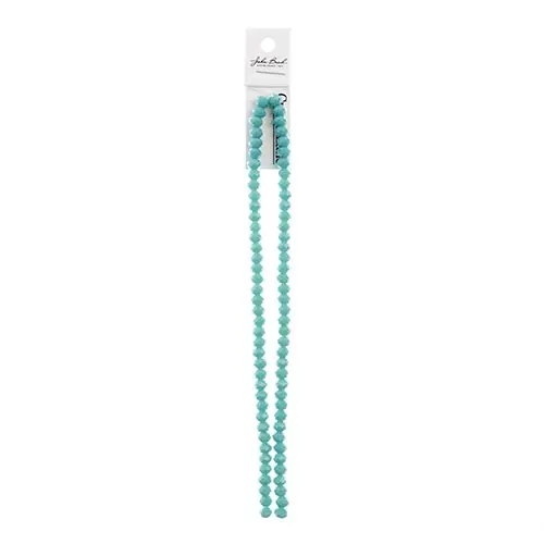 Crystal Lane Turquoise Blue Opaque Rondelle Beads – 2-Strand 7-Inch String (Approx. 78 Pieces, 4X6Mm) 1