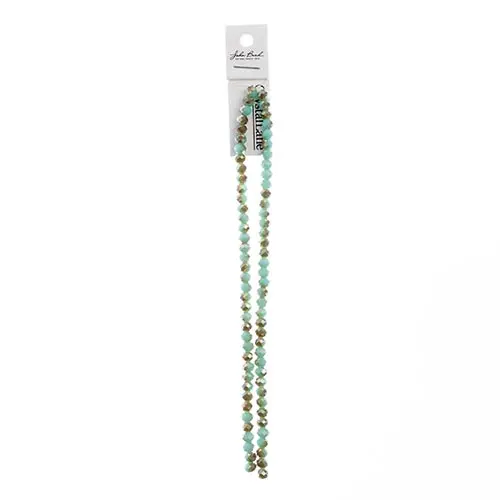 Crystal Lane Turquoise & Half Champagne Luster Opaque Rondelle Beads – 2-Strand 7-Inch Strand (Approx. 78 Pieces, 4X6Mm) 1
