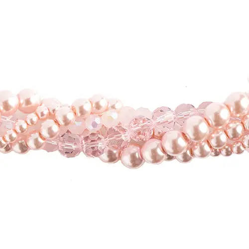 Crystal Lane Twisted Bead Strand In Camellia Pink 1