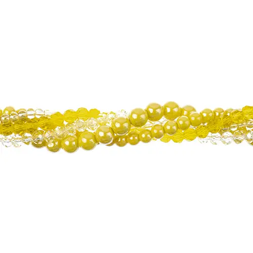 Crystal Lane Twisted Bead Strand Mix – Bright Yellow Sunlight 1