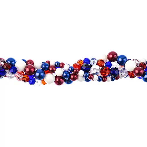 Crystal Lane Twisted Bead Strand Mix – Patriotic Red, White & Blue 1