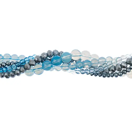 Crystal Lane Twisted Bead Strand Mix – Soft Blue Sky Hue 1