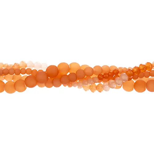 Crystal Lane Twisted Bead Strand Mix – Vibrant Solar Orange 1