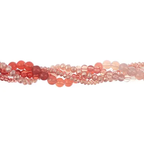 Crystal Lane Twisted Bead Strand Mix – Warm Peach Sunset Palette 1
