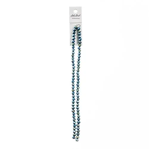 Crystal Lane Vibrant Green Iris Rondelle Beads – 2-Strand 7-Inch Strand (Approx. 78 Pieces, 4X6Mm) 1
