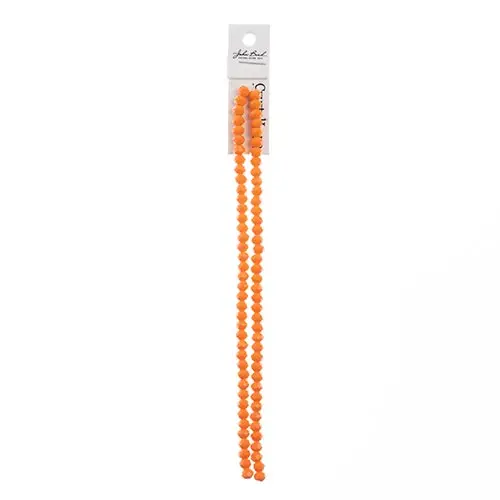 Crystal Lane Vivid Orange Opaque Rondelle Beads – 2-Strand 7-Inch String (Approx. 78 Pieces, 4X6Mm) 1