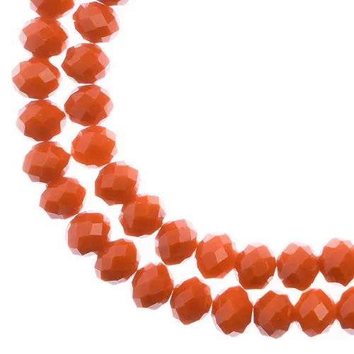 Crystal Lane Warm Orange Opaque Rondelle Beads – 7-Inch Dual-Strand Craft Bead Collection (Approx. 46 Pcs, 8X10Mm) 1