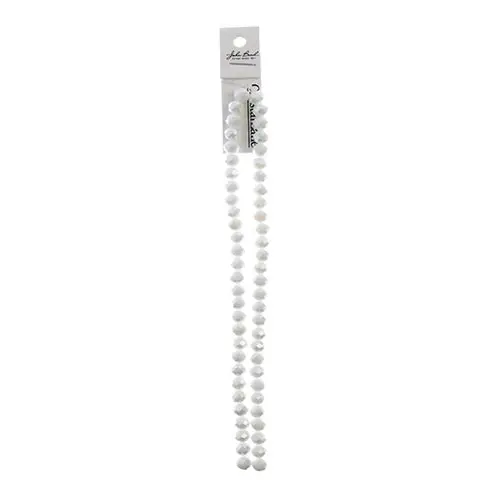 Crystal Lane White Ab Opaque Rondelle Beads – 6X8Mm, Two 7-Inch Strands (~58 Pieces) 1