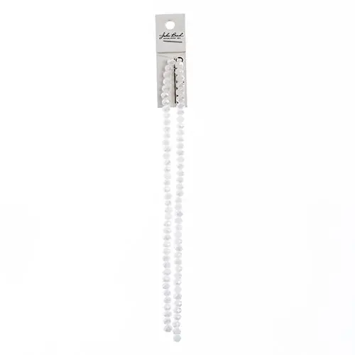 Crystal Lane White Matt Ab Opaque Rondelle Beads – 4X6Mm, 2-Strand 7-Inch Jewelry Spacer (Approx. 78 Pieces) 1