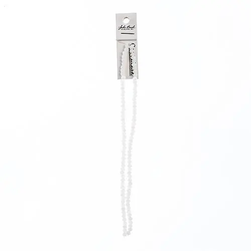 Crystal Lane White Matt Ab Rondelle Beads – 3X4Mm Opaque, Two 7-Inch Strands (~110 Units) 1