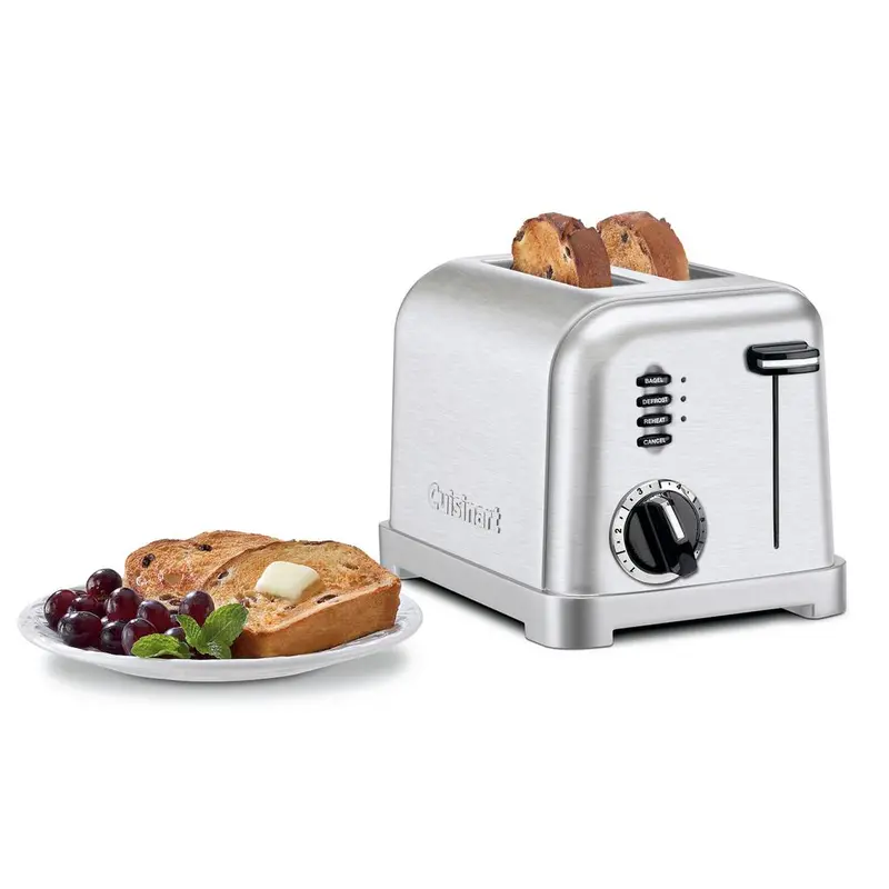 Cuisinart Classic 2-Slice Metal Toaster – Even Browning, Multiple Shade Settings, Compact Design – 49420303 1