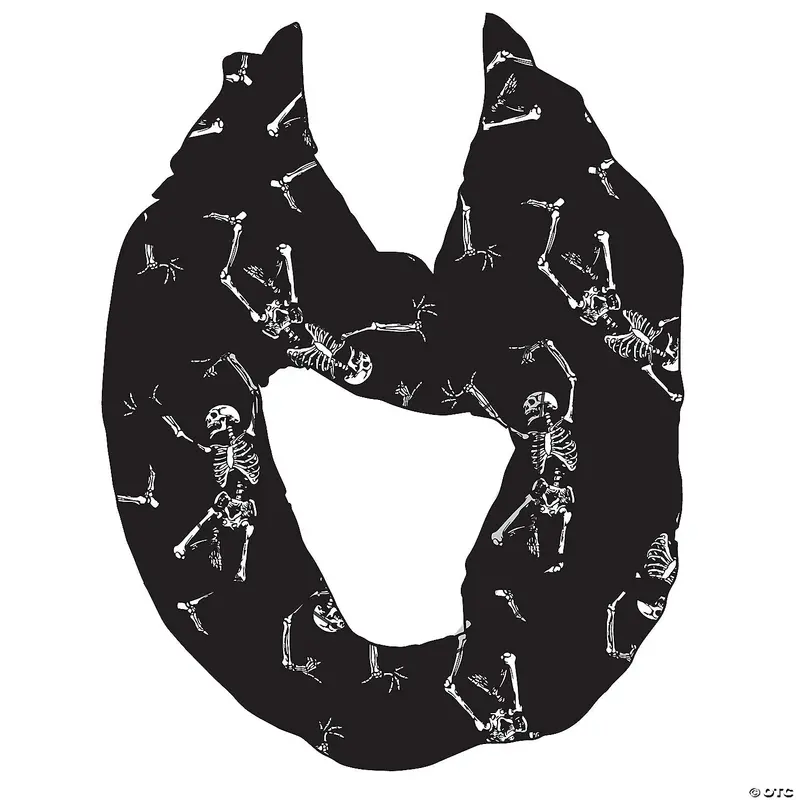 Dancing Skeleton Infinity Scarf For Halloween 1