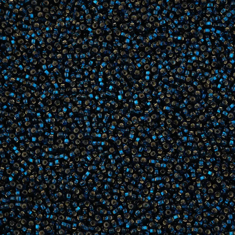 Dark Aqua Square-Hole Czech Seed Beads – 11/0 Silver-Lined, 23G Vial 1