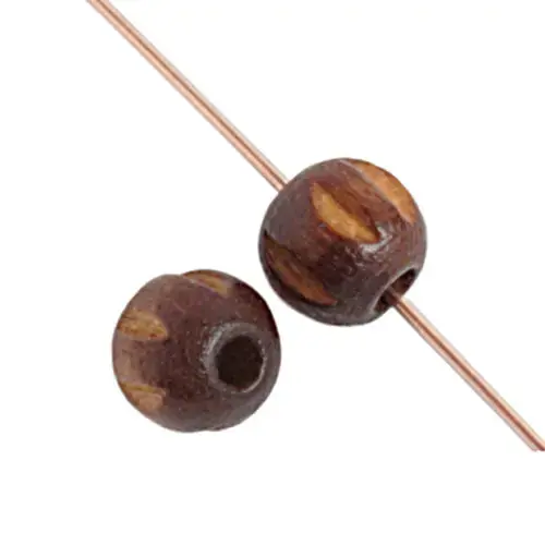Dark Brown Textured Round Euro Wood Beads – 6Mm, Pack Of 100 1