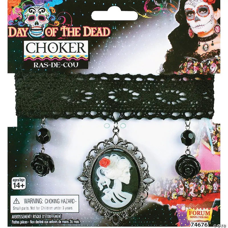 Day Of The Dead Skull Choker – Mexican Sugar Skull Jewelry 1
