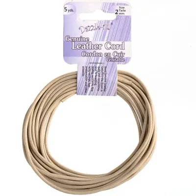 Dazzle-It 2Mm Tan Round Genuine Leather Cord – 5-Yard Spool 1