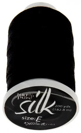 Dazzle-It Lightweight Silk Bead Thread E – 8.2 Lb Strength, 200 Yards 1